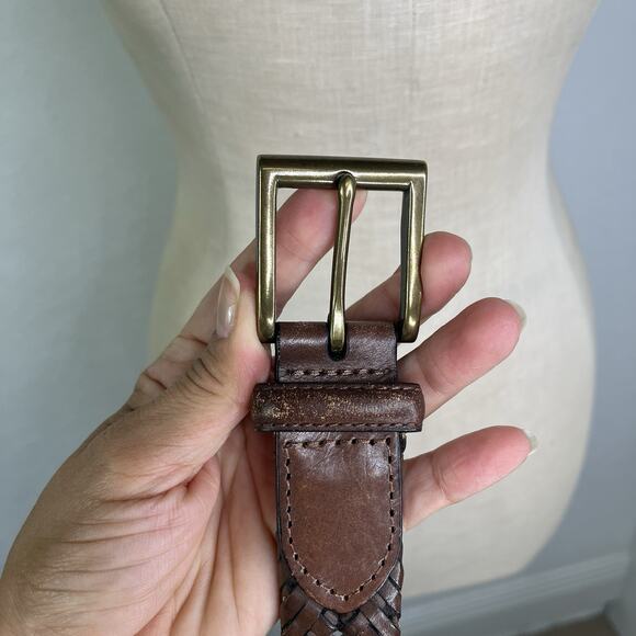 Lands End Braided Brown Leather Belt Size US 36, classic, outdoor, closet staple - Picture 8 of 10